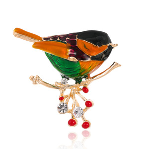 Japon corée coloré émail Animal <span class=keywords><strong>Birdie</strong></span> broche multicolore mignon petit oiseau broches broches vêtements Corsage accessoires - Product Image 4