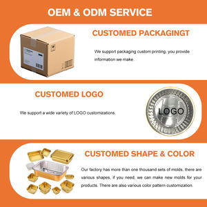 Atacado de Recipientes de Alumínio Descartáveis de 400ml, Tamanho Pequeno, Prato de Alumínio com Tampa para Delivery - Product Image 6