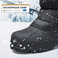 Bottes de neige imperméables YL-25413 noires mi-mollet antidérapantes et chaudes pour enfants, idéales pour l'hiver (vente en gros)
