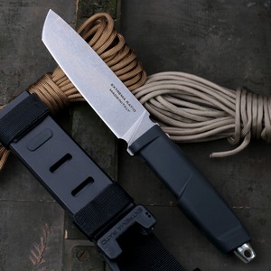 มีดต่อสู้ใบมีดดาบเหล็กดามัสกัสคุณภาพสูงปรับแต่งได้ ด้ามจับยาง พลาสติก OEM สำหรับงาน DIY ความหนา 7 มม. รับประกัน 1 ปี - Product Image 4