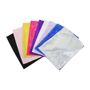 Small Portable Black Zippered Satin Pouches Storage Design Bonnets <b>Silk</b> Scarf Custom <b>Head</b> <b>Wraps</b> Women Hair Wig Bags Gift - Product Image 3