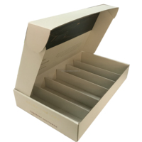 Boîte cadeau personnalisée pour vin rouge et vin mousseux, lot de 6, en carton rectangulaire avec finition brillante/mate