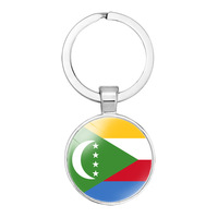 Porte-clés drapeau du Tchad en verre, breloque de sac, pendentif, emblème national, vente en gros