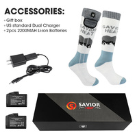 Batterie au lithium avec logo personnalisé Chaleur Alpinisme Ski Randonnée Chaussettes épaissies pour sports de neige Chaussettes de ski chauffantes électriques