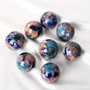 Wholesale Natural Healing Stones Blue Apatite Sodalite Sunstone Spliced <b>Crystal</b> <b>Ball</b> Sphere for Decoration - Product Image 1
