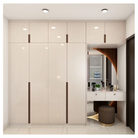 Ace Nouveau Design Organisateur de Vêtements Coin Bon Marché Armoire Pliante en Bois avec Porte Transparente en Verre