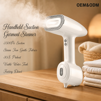 Pro Electric Mini Handheld Suction Garment Steamer 6000Pa Daya Hisap Kuat 1200W Kecepatan Tinggi Auto Shut-Off Penjualan Terlaris 2026
