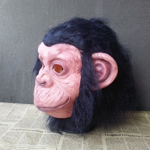 Maschera per la testa di scimpanzé animale in lattice Monkey vestito pigro <span class=keywords><strong>Bruno</strong></span> di canto di scimpanzé maschera Cosplay Costume teatro di scena di Halloween - Product Image 3