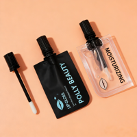 Échantillon de sachet personnalisé avec logo, 10 ml, emballage pour gloss à lèvres, sac en mylar avec finition mate, laminage, bec verseur et brosse