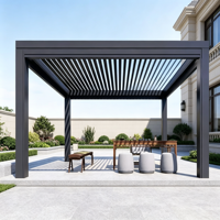 Pergola bioclimatique en aluminium résistante aux intempéries avec toit à lames orientables électriques pour terrasse de villa et espaces extérieurs