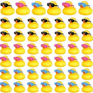 Papere di gomma con occhiali da sole/cappelli/copricapo piccola Mini carnevale da crociera di compleanno in gomma Duckies vasca da bagno alla rinfusa - Product Image 5