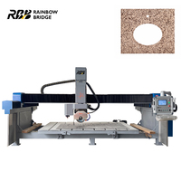 Sierra de puente CNC compacta de 4 ejes con PLC y motor de rodamiento, máquina automática de corte de piedra de 1500 mm para mármol, granito y losas sinterizadas con bisel de 45 grados