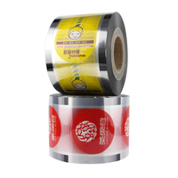 Rouleau de film thermoscellant imprimé personnalisé pour gobelets à boisson, film de couvercle en PET pour le thé au lait, le café, le jus, machine de scellage automatique