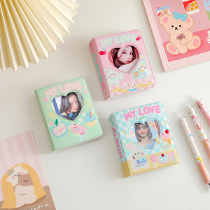 3 pulgadas 1 bolsillo Binder Macaroon Photocard Holder Kpop PU cuero foto tarjeta recoger libro álbum de fotos - Product Image 5