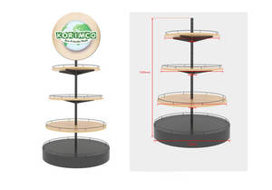 Boutique génial rond en <span class=keywords><strong>bois</strong></span> étagère en métal - Product Image 2