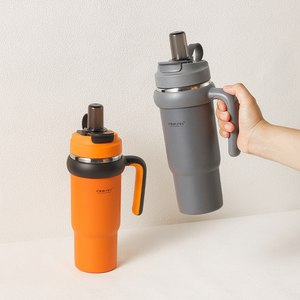 PINKAH Tasse isotherme en acier inoxydable de 880 ml avec couvercle et paille, nouvelle arrivée pour l'eau, le thé glacé ou le café, gobelet de voyage - Product Image 1