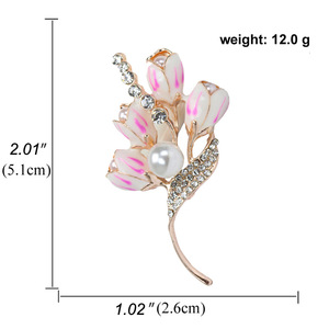Spilla <span class=keywords><strong>di</strong></span> alta qualità fiore Magnolia Micro zircone intarsiato alla moda Versatile accessori per cappotto <span class=keywords><strong>di</strong></span> seta spilla sciarpa - Product Image 4