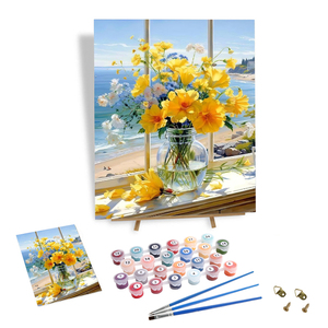 Kit <span class=keywords><strong>de</strong></span> Pintura por Números con Temática <span class=keywords><strong>de</strong></span> Arte Floral para Adultos y Principiantes, Ideal para Decoración <span class=keywords><strong>de</strong></span> Paredes del Hogar y como Regalo - Product Image 1