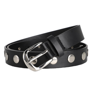 Vente chaude Personnalisé Femmes Punk Style Rivet Mode À La Mode À La Mode Rue Robe Jeans Polyvalent Pantalon Décontracté <span class=keywords><strong>Ceinture</strong></span> avec Boucle Épingle - Product Image 3