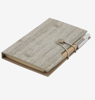 Cuaderno con Aspecto de Madera Personalizado con Notas Adhesivas y Banderitas, Juego de Regalo Promocional con Logotipo, Venta al Por Mayor
