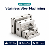Service de fraisage CNC sur mesure pour blocs et plaques en acier inoxydable, avec trous taraudés, cavités et marches, pour usinage industriel OEM