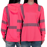 Chemise de sécurité réfléchissante à manches longues pour femmes, en polyester fluorescent de classe 3, avec logo personnalisé, pour travaux routiers