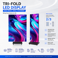 Pantalla LED Plegable de Tres Secciones P1.53 P1.86 P2, Tecnología GOB para Interiores, Instalación Rápida, Control Remoto, OEM