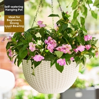 P479 Pot de fleurs suspendu en résine tressée épaissie, panier mural pour plantes Chlorophytum