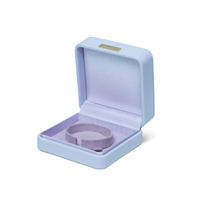 Bagues à Bijoux en Cuir PU Violet Faits à la Main Boîtes à Bijoux en Daim Faux Daim Bagues à Bijoux en Cuir PU Violet Personnalisées