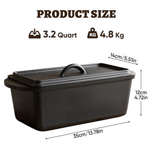 Cast Iron Loaf Pan with Lid 7-Piece DIY Eco-Friendly Reusable Bread Baking <b>Set</b> with Binaural Handles and Baking Tools - Product Image 6