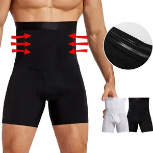 Pantalones de compresión sin costuras de cintura alta para hombre, elásticos, transpirables, tallas grandes, moldeadores de cuerpo, venta al por mayor - Product Image 1