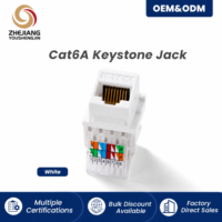Module de prise Ethernet RJ45 Keystone 90 degrés Cat5e Cat6 à terminaison sans outil pour panneau mural