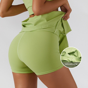 <span class=keywords><strong>Falda</strong></span> de Tenis y Golf 2 en 1 para Mujer BDQ6358, <span class=keywords><strong>con</strong></span> Abertura Lateral y Pantalones Cortos Integrados, Secado Rápido, Cintura Alta, Ropa Deportiva para Yoga - Product Image 2