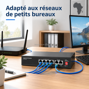Switch PoE 4 ports 100M intelligent AI, 2 ports Uplink, IEEE802.3AF/AT, isolation VLAN, longue distance 250m pour AP WiFi et caméra IP - Product Image 5
