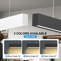 Suspension LED linéaire moderne et minimaliste à CRI 90, en aluminium, pour éclairage de bureau et salle à manger
