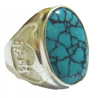 Bague en turquoise rose, bijoux, bague signet moderne en turquoise, petite bague en argent turquoise