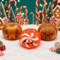 Coffret de 6 jouets anti-stress Squishy de Noël : Père Noël, Renne, Bonhomme de neige - Boîte cadeau