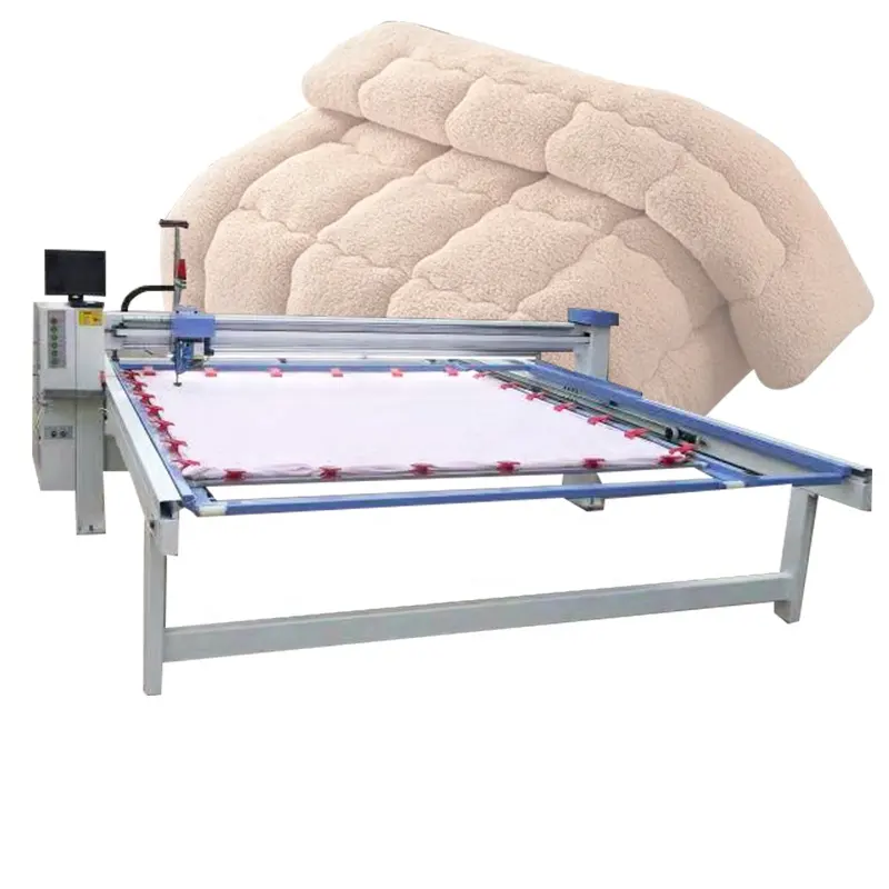 Otomatik tek iğne kafa Longarm yatak örtüleri yorgan yapmak için Cnc yorgan yatak makinesi kullanılan parçalar satış