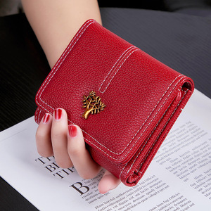 He-cartera corta con logo de árbol de dinero para mujer, monedero sencillo con tarjetero - Product Image 6