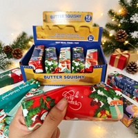 Jouet Squishy de Noël en forme de barre de beurre, doux, à remontée lente, sensoriel, anti-stress, cadeau pour les fêtes, idéal pour les enfants, vente en gros