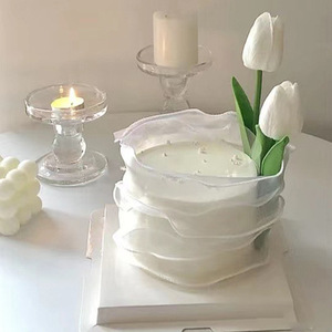 Tulip Cake Toppers Round Plastic Reusable Birthday Mother's Day Women's Day Decorations - Product Image 3