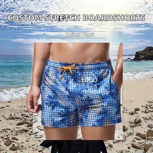 Wholesale Custom <b>4</b>-Way Stretch Boardshorts Men Quick Dry Waterproof Mid-Waist Swim Trunks Beach <b>Shorts</b> Plain Dyed Surf - Product Image 2