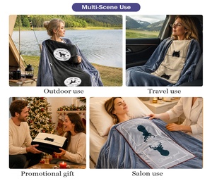 Couverture-<span class=keywords><strong>oreiller</strong></span> pliable 2 en 1 avec logo personnalisé imprimé, en flanelle polaire 380 GSM, pour voyage, voiture, canapé, couverture-<span class=keywords><strong>oreiller</strong></span> promotionnelle - Product Image 5