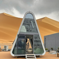 Maison triangulaire préfabriquée de luxe petite maison modulaire à capsule avec double couche à vendre