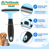 Brosse de toilettage pour animaux de compagnie en acier inoxydable OEM avec tête interchangeable pour chiens et chats à poils courts ou longs, outil de massage et de démêlage