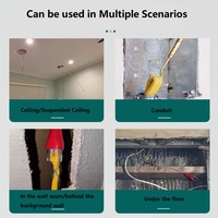 SHUOQI Pengait Kabel Dinding Multifungsi untuk Pemasangan Kabel Arus Lemah, Penarik Kabel Fiberglass untuk Kelistrikan dan Keamanan 1M