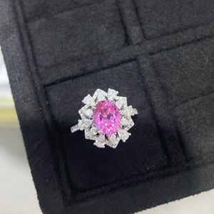 Aniversario Romántico 2 <span class=keywords><strong>Quilates</strong></span> <span class=keywords><strong>Diamante</strong></span> Plata 18K Chapado en oro Geométrico Laboratorio-Creado Rosa Zafiro Joyería en forma de huevo - Product Image 4