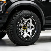 Jante tout-terrain Fanxin Turbine True Beadlock 16 17 18 pouces, finition usinée argent/noir, entraxe 6x139.7 pour GMC Sierra Chevrolet Silverado