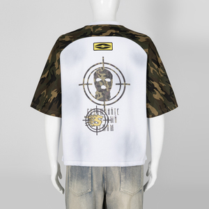 Camiseta de Algodón Grueso, Estilo Vintage, Lavado Ácido, Camiseta de Diseñador, Camiseta de Camuflaje para Hombre - Product Image 4