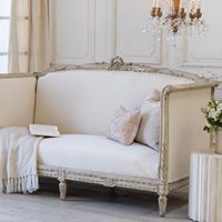 Canapé Chesterfield de Style Louis XVI Rembourrage Ancien Bois de Chêne Ensemble Rectangulaire pour Salon Mobilier de Maison